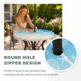 thumbnail image 4 of Round Outdoor Tablecloth with Umbrella Hole and Zipper, Blue Beige Ombre Coastal Tablecloth with Elastic Waterproof, Nautical Beach Starfish Coral Summer Patio Table Covers for 45" - 54" Pool Tables, 4 of 9
