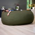 thumbnail image 3 of Big Joe Fuf 8Ft Giant Foam Bean Bag Chair, Oversized Couch with Removable Cover for Kids, Teens, Adults, Forest Green Velveteen, Durable Woven Polyester, 8 Foot, 3 of 6