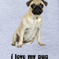 thumbnail image 2 of CafePress - FIN Fawn Pug Love - Cute Infant Baby Football Bodysuit, 2 of 3