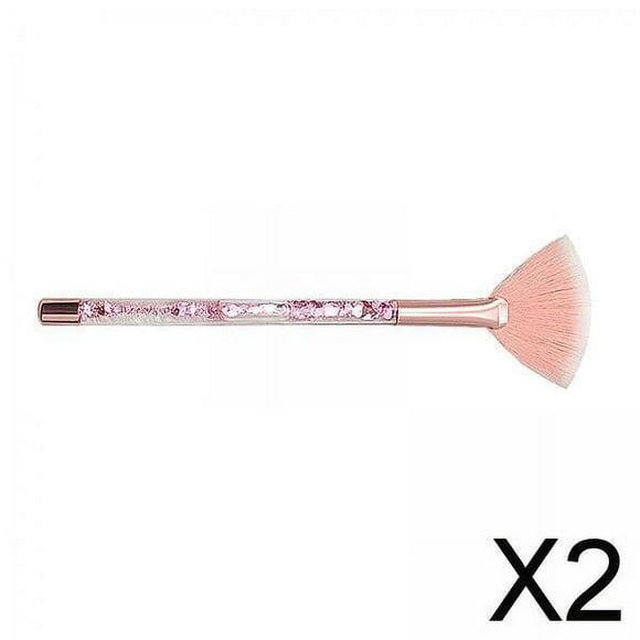2x Brocha de Maquillaje para , Herramienta Cosmética, Toque Suavemente Su Cara, Agarre Ergonómico, Cómoda Brocha para Pómulos, Sombra de Ojos, 2 piezas