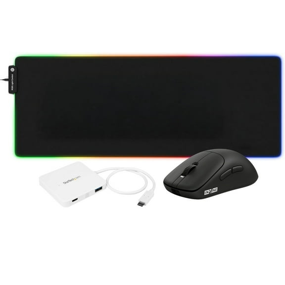 Sony INZONE Mouse-A Lightweight Optical Switch Wireless 8K Gaming Mouse (Black) with Gaming XL Mouse Pad and 3-Port USB Bundle