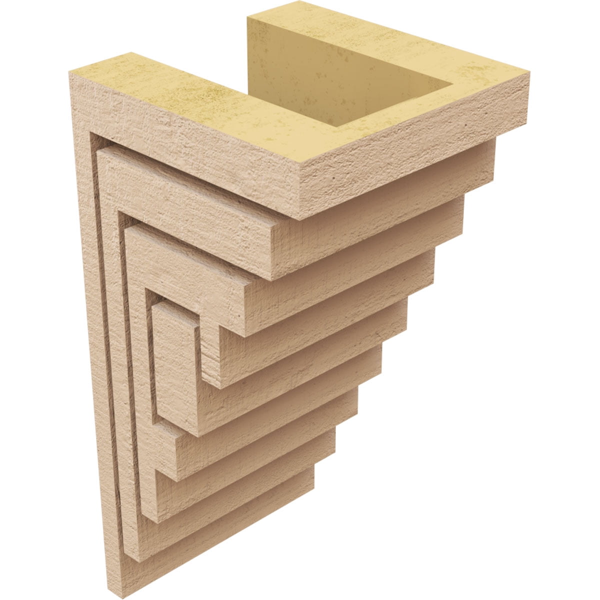 4"W x 4"D x 8"H Wide Landon Rough Cedar Woodgrain TimberThane Corbel, Primed Tan