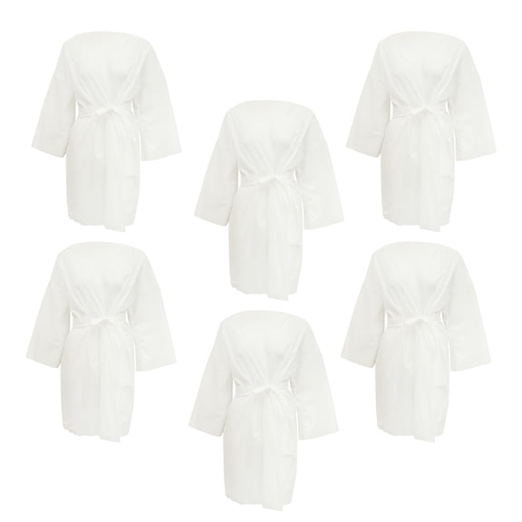 LOLIPPYY 6-Pack Lightweight Cotton Disposable Bathrobe Wraps for Shower, , Travel, Home Use and Comfortable Lounging