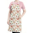 thumbnail image 5 of Pioneer Flower Floral Print Pattern Apron-Garden Aprons for Women with Pockets-Cotton Linen Waterproof Kitchen Cooking Gardening Aprons Adjustable for Kitchen,Cooking,BBQ and Salon 33x27 Inch, 5 of 7