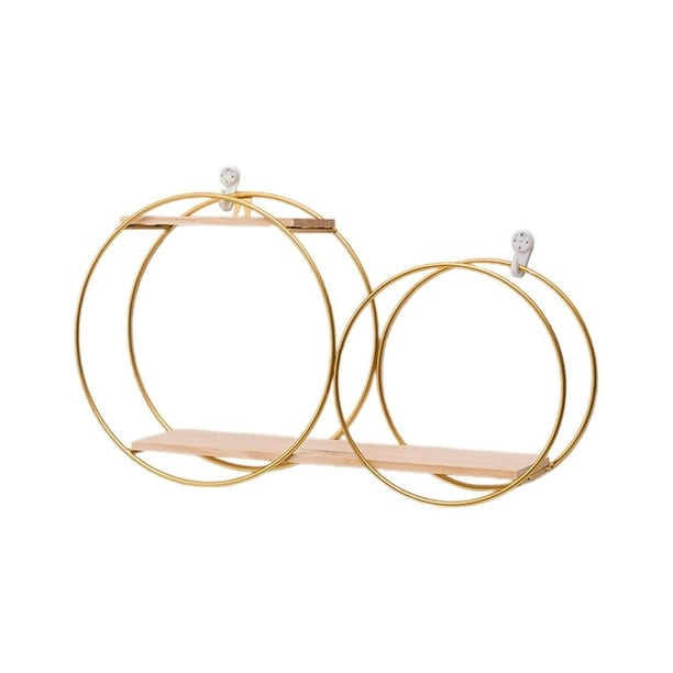 Estantes flotantes para pared, estante de pared de madera, estante montado en la pared, estante colgante de pared para dormitorio Oro