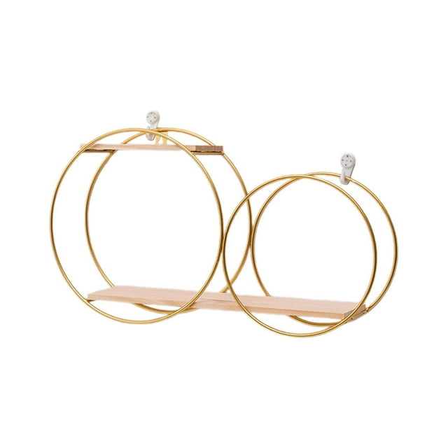Estantes flotantes para pared, estante de almacenamiento de pared, estante colgante de pared moderno para sala de estar, oficina, comedor, baño, Oro