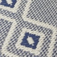 thumbnail image 6 of Fab Habitat Outdoor Rug - Waterproof, Fade Resistant, Crease-Free - Premium Recycled Plastic - Boho Geometric Diamond - Patio, Deck, Porch, Balcony, Laundry Room - Rabat - Blue & Cream - 4 x 6 ft, 6 of 12