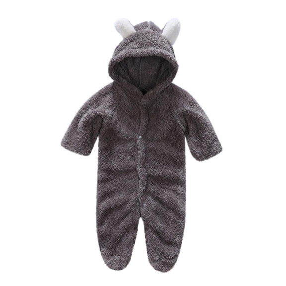 VERUGU Baby Romper Toddler Baby Boys Girls Solid Plush Cute Bear Ears Winter Keep Warm Jumpsuit Romper