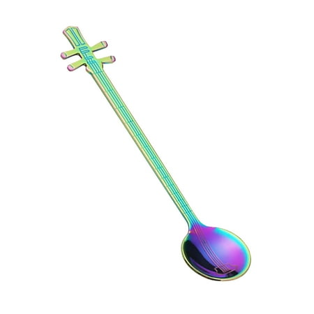 

Stainless Steel Coffee Spoon Musical Instrument Spoon Yueqin Spoon Ice Spoon Drink Mixing Spoon Color Spoon Handle Spoon