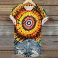 thumbnail image 3 of VBTAPA Womens Tie Dye T-shirt Short Sleeve Novelty Graphic Tees Trendy Summer Going Out Blouse Tops Daily Sales Multicolor L, 3 of 5