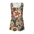 thumbnail image 6 of Black*Friday Discounted Items under $5 GaThRRgYP Casual Tank Tops Sleeveless Blouse for Women,Womens Summer Tops under $5,Women's New Loose Casual Crew-neck Pleated Print Fashion Top Multicolor XXL, 6 of 6