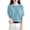 Green, variant on Women's 3/4 Sleeve Knit Sweater,Elegant Diamond Jacquard Crew Neck Top,Contrast Trim Puff Sleeve Pullover Blouse for Office Daily Wear