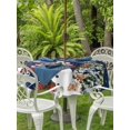 thumbnail image 2 of Outdoor Tablecloth with Umbrella Hole and Zipper, Navy Blue Christmas Round Table Cloth 60 Inch Waterproof Tablecloth, Snowman Xmas Balls Pine Needle Tree Picnic Table Cover for Patio Camping, 2 of 7