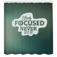 thumbnail image 3 of Ambesonne Saying Shower Curtain, Stay Focused Words, 69"Wx84"L, Jade Green White, 3 of 3