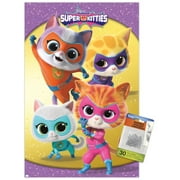 Disney Junior Super Kitties - Group Wall Poster with Push Pins, 14.725" x 22.375"