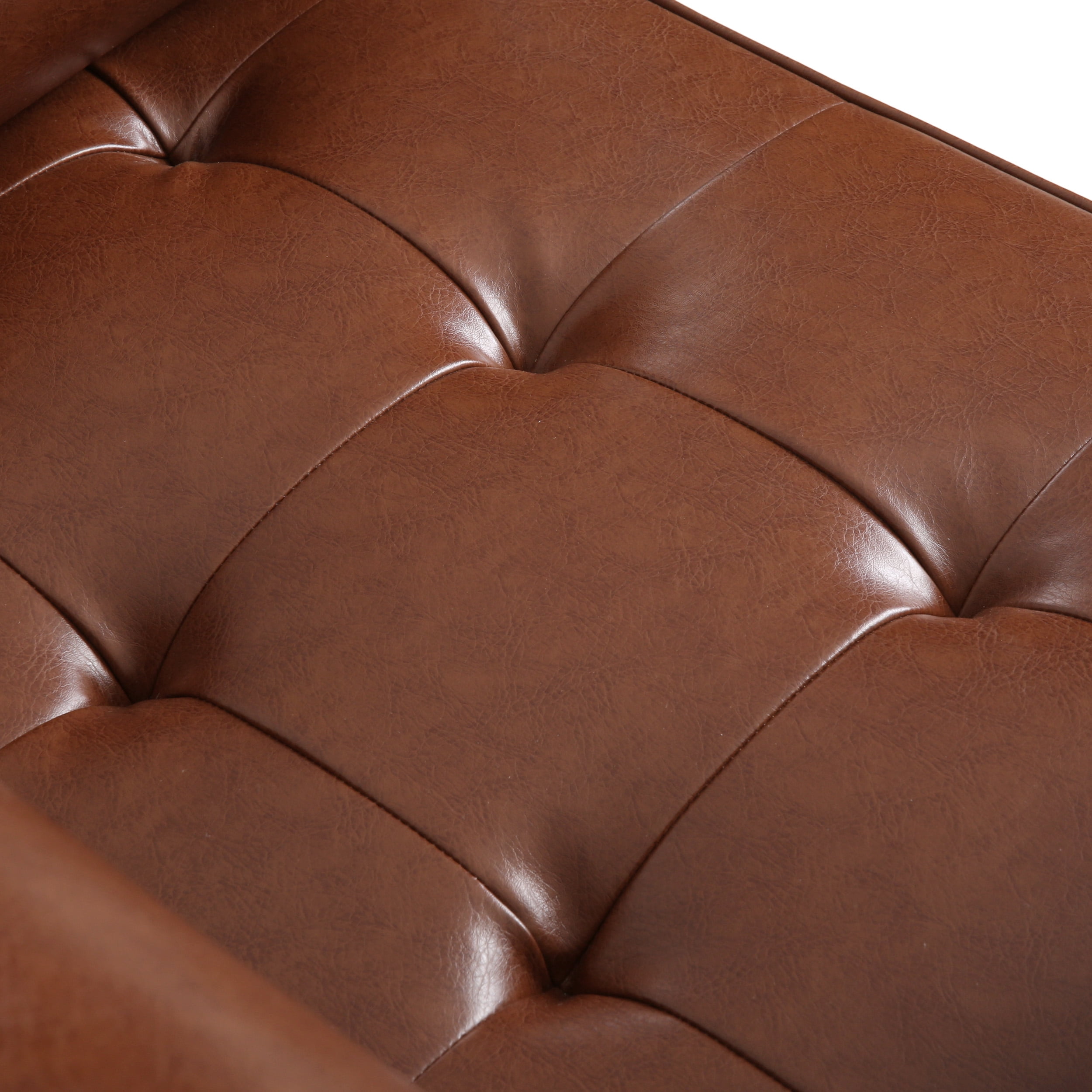 Noble House Portage Faux Leather Club Chair, Cognac Brown