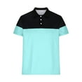 thumbnail image 3 of Mens Polo Shirts Classic Lapel Button Up Patchwork T Shirts Slim Fit Casual Solid Short Sleeve Summer Golf Tee Top, 3 of 5