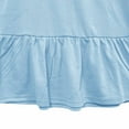 thumbnail image 5 of LLYwey Girls Capris Outfits, Toddler Girls 2 Piece Sets, Kids Casual Loose Round Neck Short Sleeve Ruffle Tops and Pull on Elastic Waist Cropped Pants with Bow Two Piece Outfits Sets, , Blue-a, 5T, 5 of 9