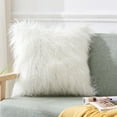thumbnail image 2 of QTBIUQ Throw Pillows Luxury fluffys Pillows Faux furs Decorative Pillows Plush Cushion Case Fuzzy Mongolian Merin Style for Bed Couch Sofa Living Room Fall Home Decor White, 2 of 6