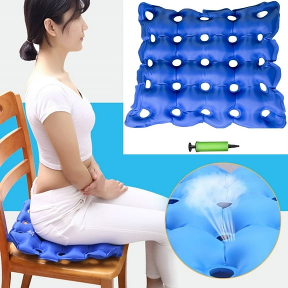 Air Inflatable Seat Cushion Anti Decubitus Wheelchair Seat Cushion Air Mattress for Prolonged Sitting (17" X 17")