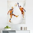 thumbnail image 1 of Abstract Tapestry, Abstract Design Football Soccer Players in Geometrical Colorful Shapes Print, Fabric Wall Hanging Decor for Bedroom Living Room Dorm, 5 Sizes, Multicolor, by Ambesonne, 1 of 1