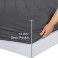 thumbnail image 4 of Cubrecolchón acolchado ajustable, protector de colchón elástico ajustable, funda de colchón que se estira hasta 41 cm de profundidad, lavable a máquina, Queen, gris, 4 of 26