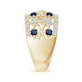 thumbnail image 3 of ANGARA Natural Art Deco Style Sapphire Broad Anniversary Ring in 14K Yellow Gold for Women (Size-2.4mm) | September Birthstone, Anniversary, Jewelry Gift for Women | Natural Blue Sapphire Ring, 3 of 9