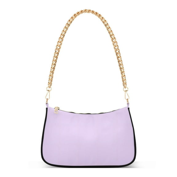 Ryvnso Light Purple Solid Womens Chain Shoulder Bag Tote Handbags Clutch Hobo Purse with Zipper for Travel