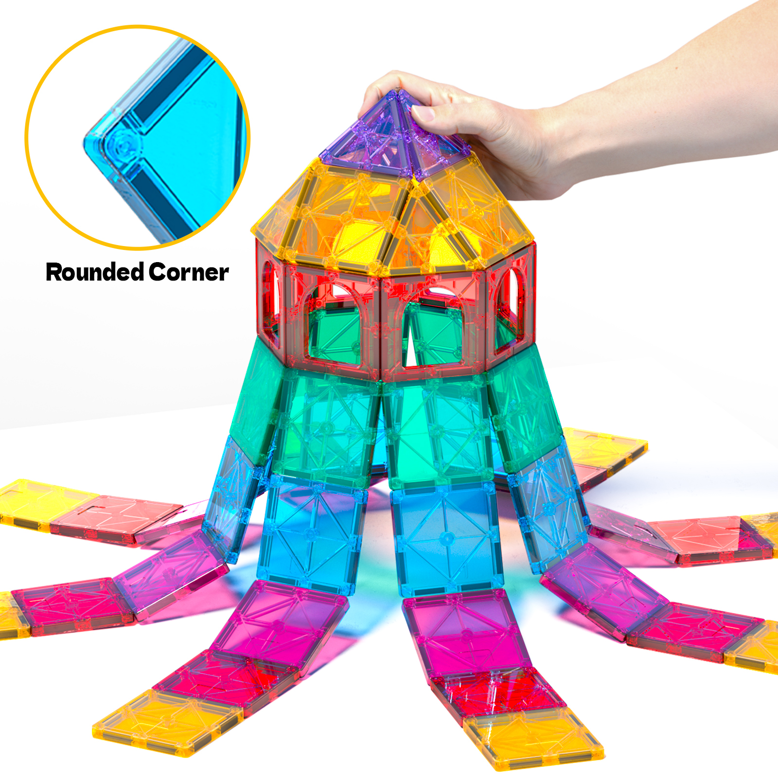 BMAG 32-Piece Magnetic Tiles Building Blocks photo 5