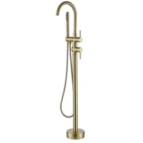 Freestanding Clawfoot Tub Faucet with Hand Shower, Wand Floor Mounted Bathroom Brass Tub Filler