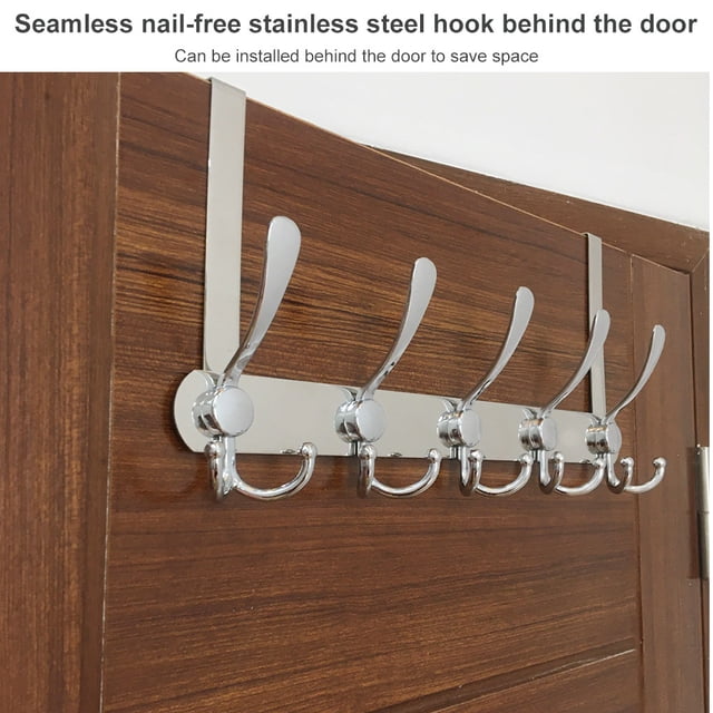 Hanging Rack Hook Stainless Steel Bag Shelf Coat Clothes Hook Rack Wall Mounted Hanger Door Hooks Holder