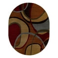 thumbnail image 3 of Unique Loom Cafe Collection Area Rug - Arpeggio (7' 10" x 10' Oval Multi/Brown), 3 of 12