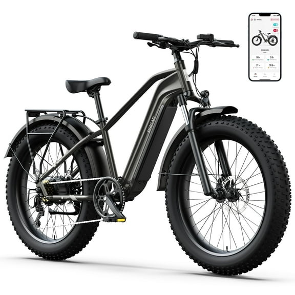 Electric Bike for Adults, Peak 1000W Electric Bicycles, E-Mountain Bike, 48V Battery, 26" Fat Off-Road Tires, UL2849, APP Control