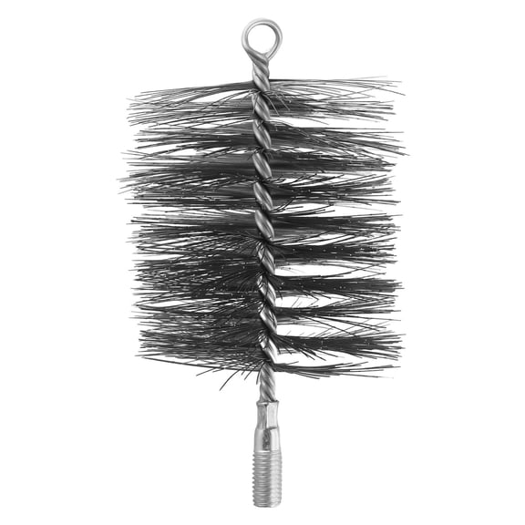 4 Inch Chimney Brush Steel Wire Cleaning Tool for Fireplace Flue Pipe Rust Removal Round Head 170mm Total Length Anti-Rust Coated