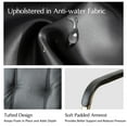 thumbnail image 3 of Faux Leather Office Chair Adjustable Swivel Desk Chair with Golden Legs and Arms Upholstered, Black, 3 of 9