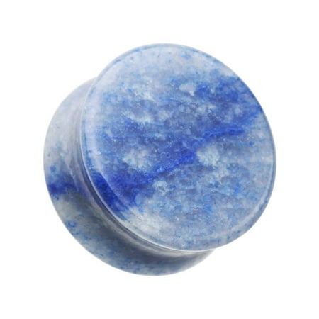 

Blue Aventurine Natural Stone Double Flared Ear Gauge Plug