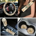 thumbnail image 3 of Yuyamidu Aztec African Tribal Car Seat Cover with Floor Mats Steering Wheel Cover Seat Belt Strap Pad Handbrake Gear Shift Knob Cover Auto Cup Holders 15 PCS, 3 of 6