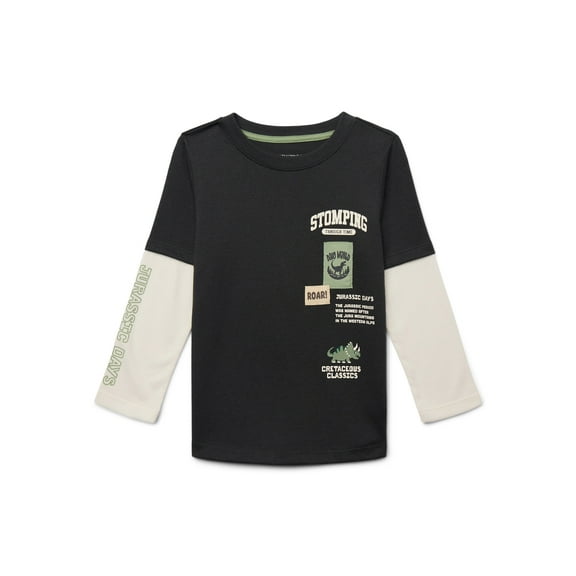 Garanimals Toddler Boys Layered Graphic Tee with Long Sleeves, Sizes 18M-5T