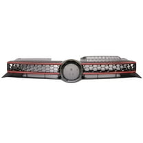 Ikon Motorsports Grille - Fits 10-14 Golf MK6 Mesh GTI Style Black Red Front Grille Logo Base - ABS