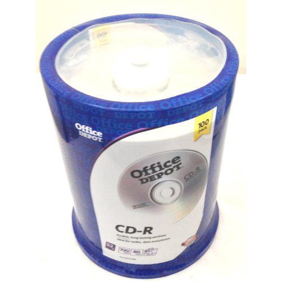 office depot(r) cd-r spindle, 700mb/80 minutes, pack of 100