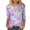 Purple, variant on 2025 Clearance! asdoklhq Womens Plus Size Tops Clearance,Women's Printed T-shirt Mid-length 3/4 Sleeves Blouse Round Neck Casual Tops