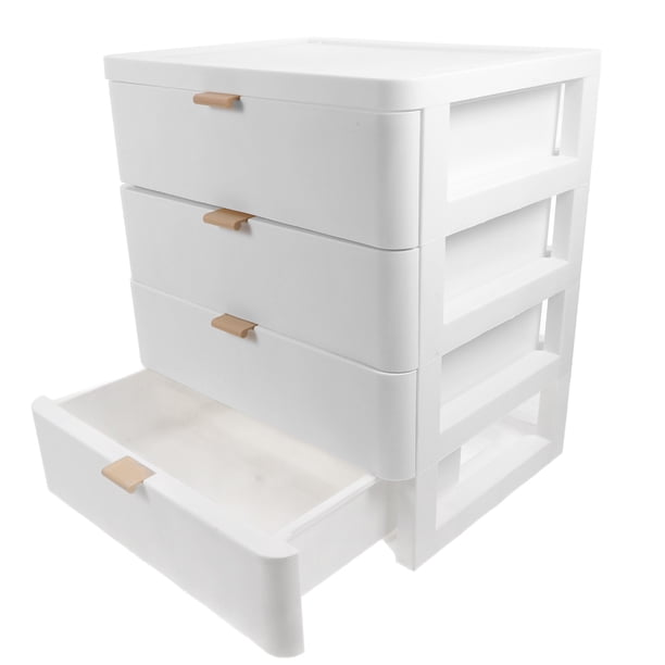 Caja de almacenamiento de mesa de 1 pieza, tipo de cajón, caja de almacenamiento organizadora, caja de maquillaje (blanco)