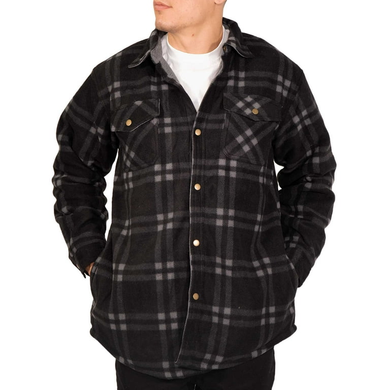 Visive Mens Flannel Jacket Shirt Big And Tall Heavy Button Down Thermal Lined Walmart