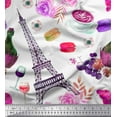 thumbnail image 1 of Soimoi Cotton Voile Fabric Eiffel Tower,Floral & Wine Glass Fashion Printed Craft Fabric by The Yard 42 Inch Wide, 1 of 1
