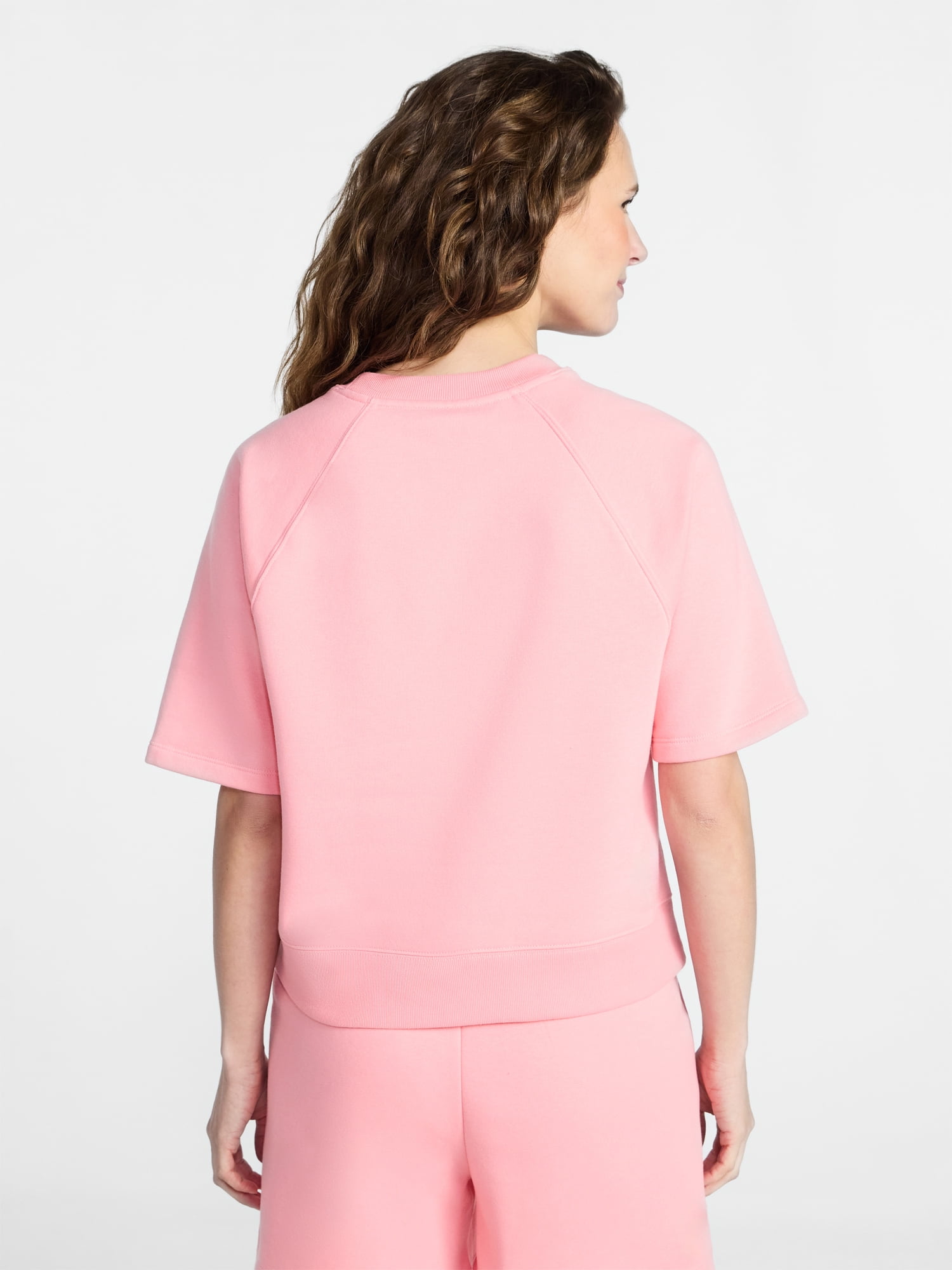 Time and Tru Women's Boxy Sweatshirt with Short Sleeves, Size XS-XXXL