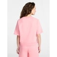 thumbnail image 3 of Time and Tru Women's Boxy Sweatshirt with Short Sleeves, Size XS-XXXL, 3 of 5