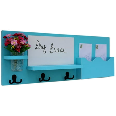 Mail Organizer With Whiteboard Coat Hooks Mason Jar Mail Organizer With Whiteboard Coat Hooks Mason Jar