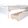 thumbnail image 6 of Twin Size Daybed Frame with 2 Drawers, Wooden Sofa Bed for Bedroom Living Room, Wood Low Platform Bed with Storage Drawers, Dual-use Bedroom Furniture, No Box Spring Needed, White, 6 of 6