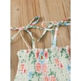 thumbnail image 5 of Franhais Toddler Girl Dress Outfits, Sleeveless Floral Printed Pleated Tie-Up Three-Layers Sling Dress + Cute Headband Set, 5 of 9