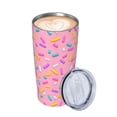 thumbnail image 3 of Kll Pink Donut Stainless Steel Vacuum Insulated Coffee Cup 20 Oz Insulated Travel Mug Water Cup With Leak-Proof Straw Lid & Flip Lid,1 Metal Straws,1 Cleaning Brush, 3 of 8